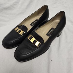 Bally leather loafers With agold-tone logo plaque Vintage